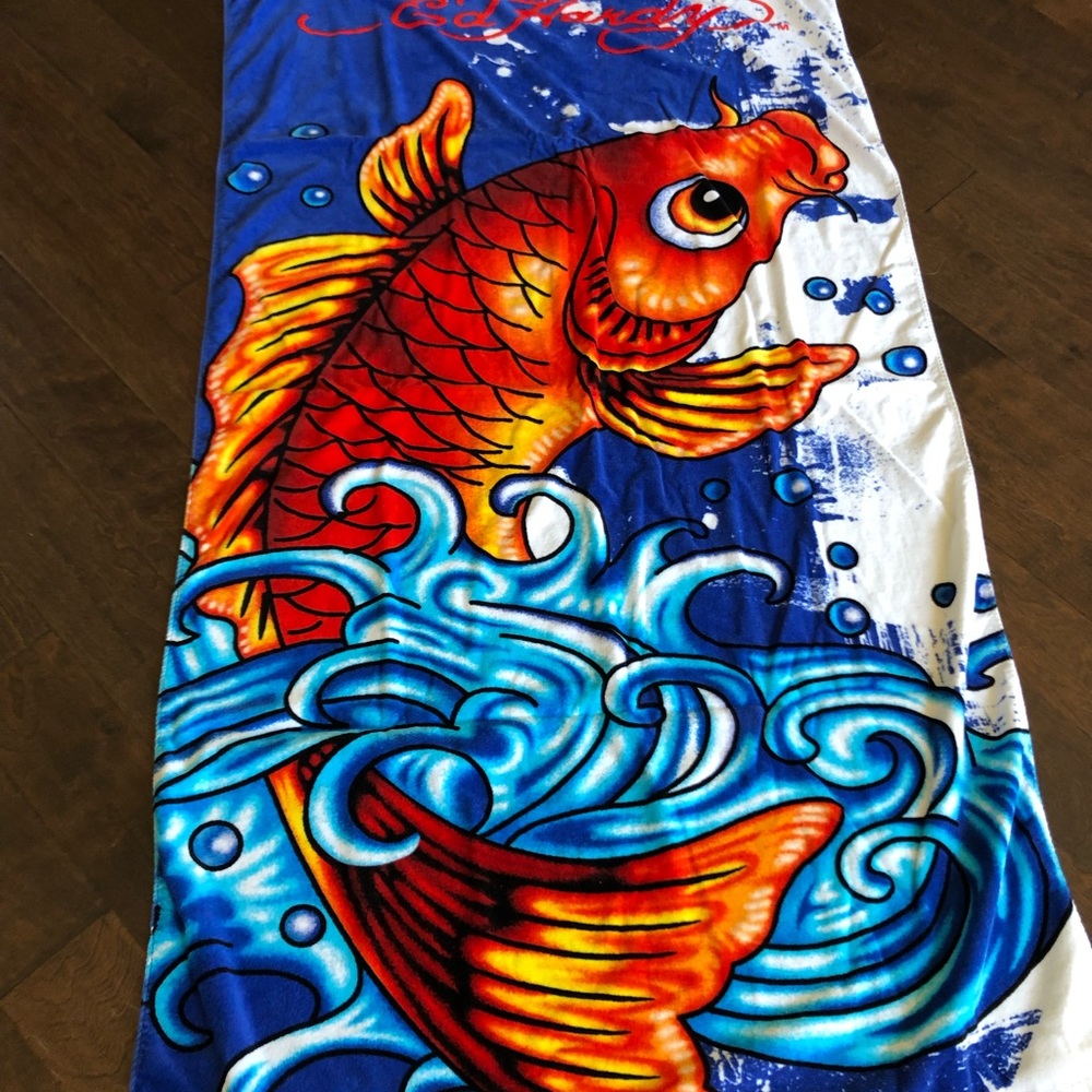 Ed Hardy | Bath | Ed Hardy Koi Beach Towels | Poshmark
